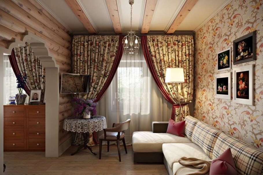 Шторы на окна в деревенском стиле