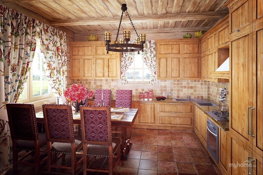 Шторы в деревенском доме