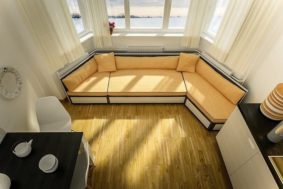 Диван в эркер на кухню п44т