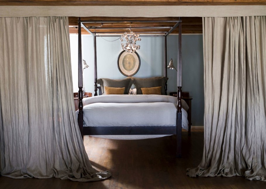 Перегородка штора для зонирования спальни и гостиной