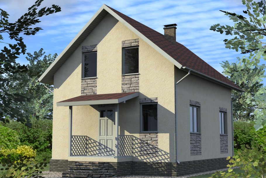 Блочный дом с мансардой