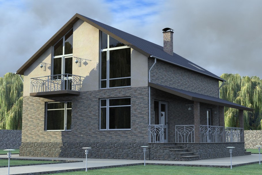 Блочный дом двухэтажный