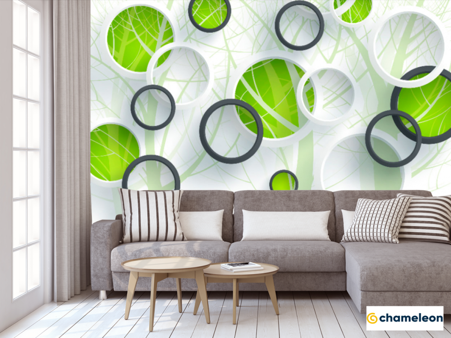 Фотообои зеленая стена