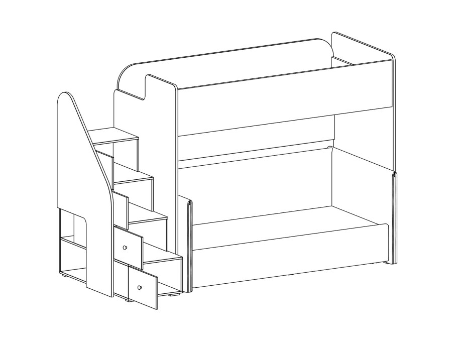 Эскиз детской комнаты с двухъярусной кроватью