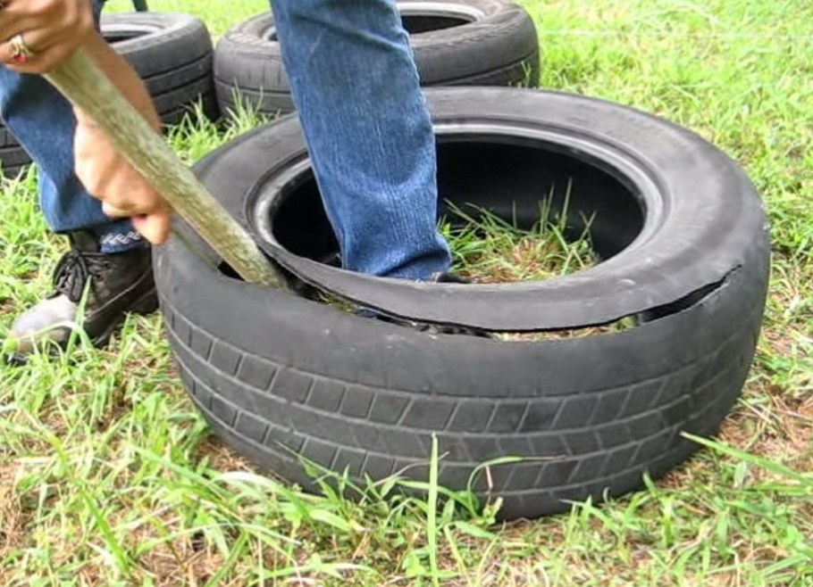 Дорожки из автомобильных шин