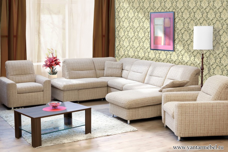 Набор мягкой мебели диван и 2 кресла