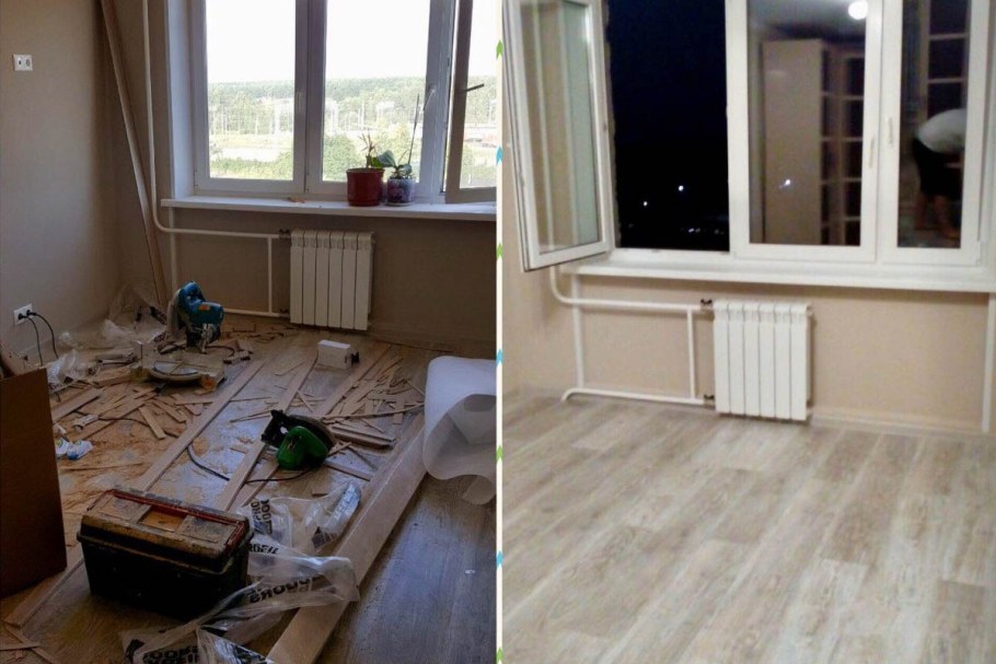 Отделка квартир до и после