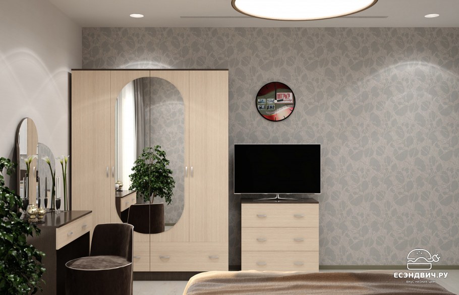 Спальный гарнитур "Александра" Комби (венге) (интерьер центр)