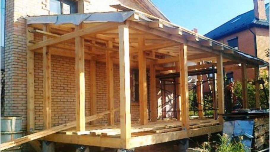 Каркас террасы из бруса 150х150