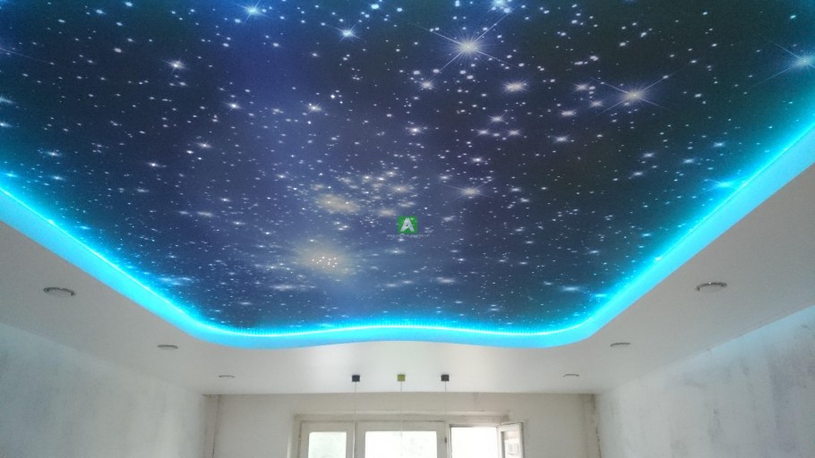 Натяжные потолки фотопечать звездное небо
