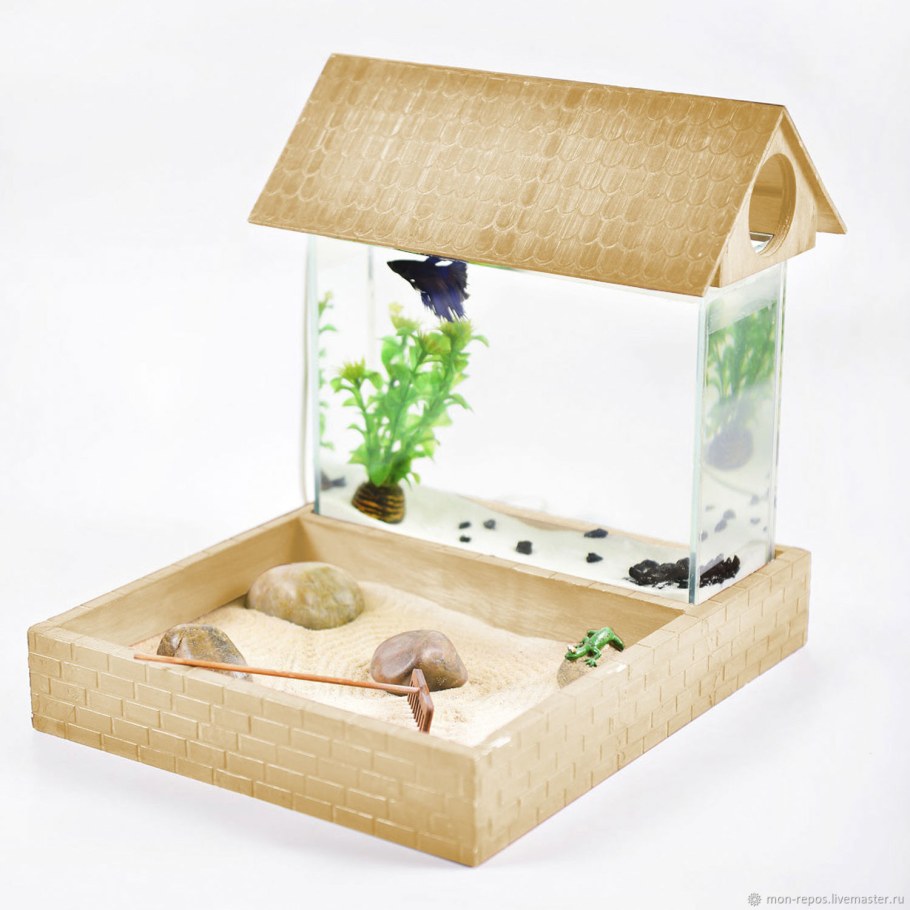 Японский сад камней сад дзен с совой