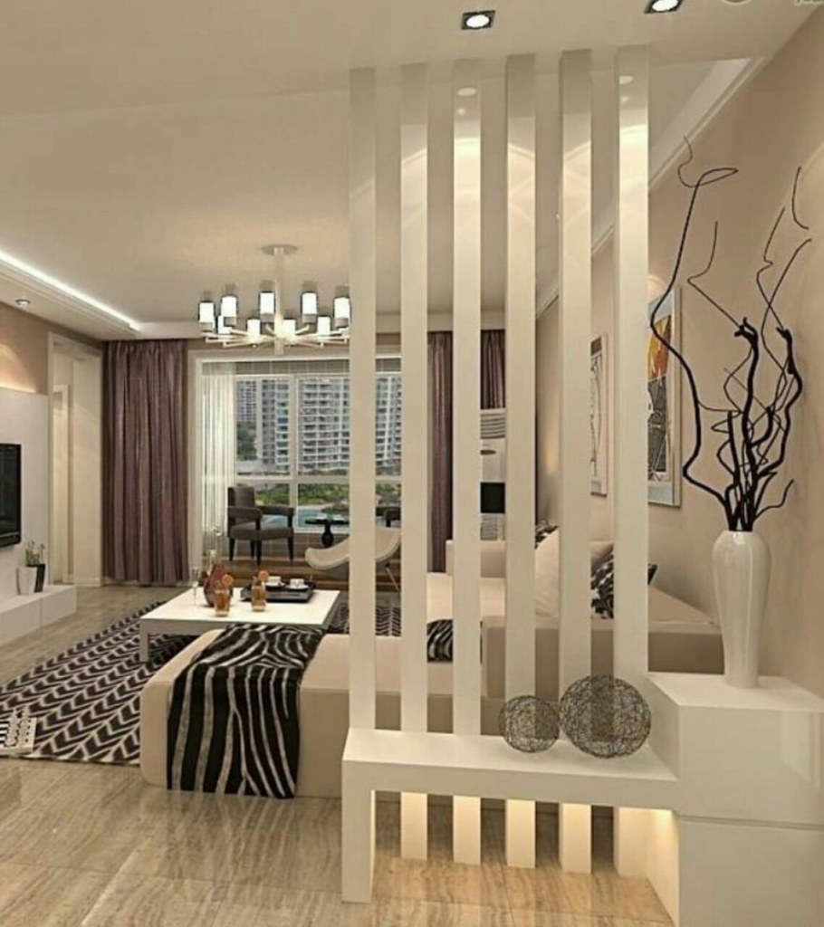 Реечная перегородка для зонирования комнаты