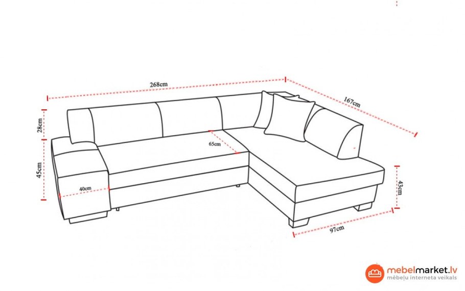 Диван угловой образный с кареткой