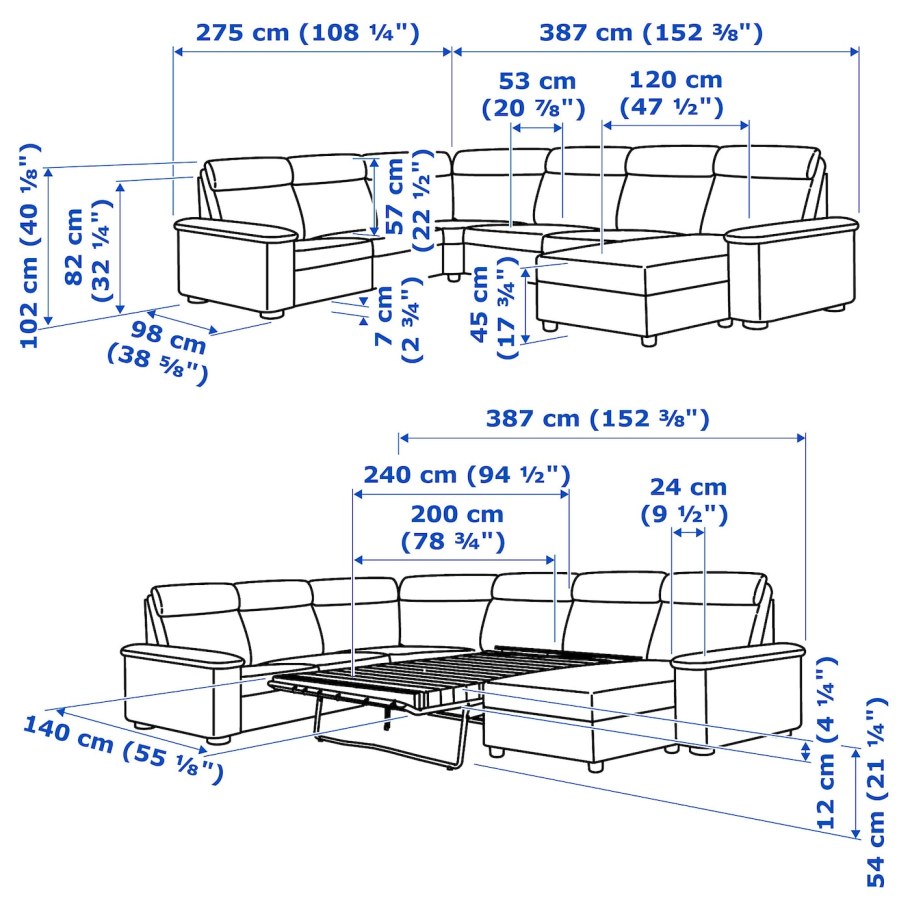Угловой диван габариты 2100х1500