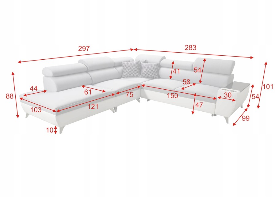 Размеры углового дивана для гостиной