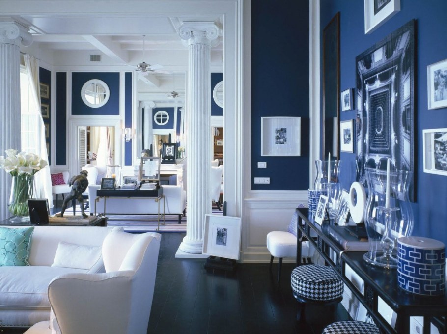 Синий цвет в интерьере