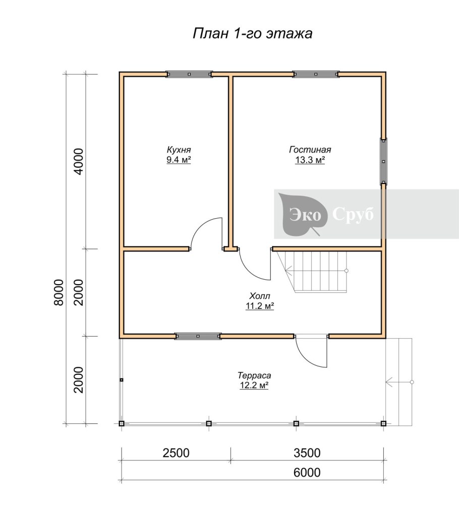 Планировка дачного домика 5х8