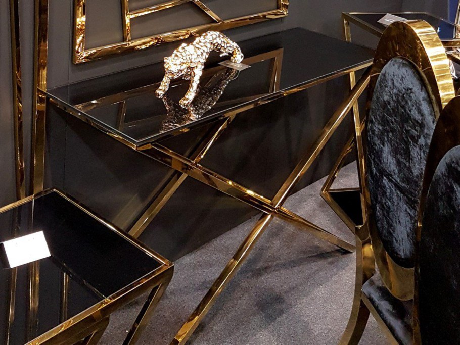 Консоль tori золото стекло