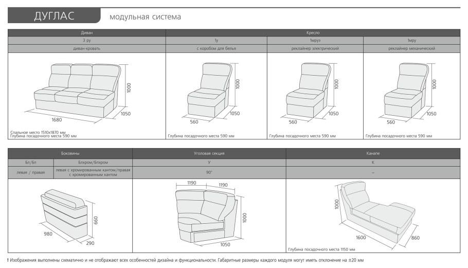 Диван угловой Оксфорд габариты