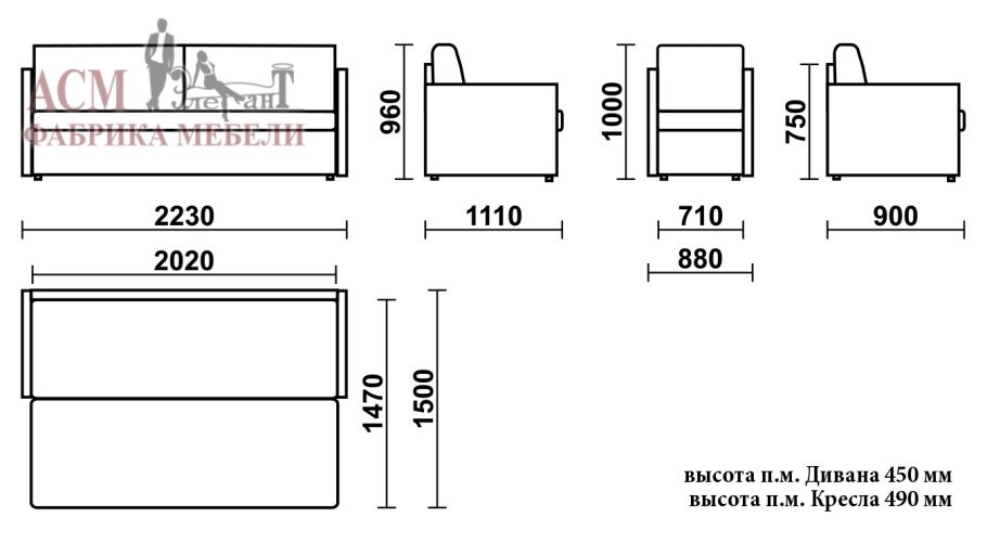 Малогабаритные диваны Размеры
