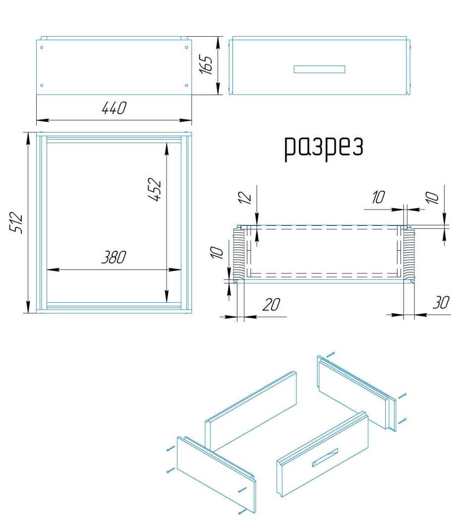 Размер корпуса Дадан 10 рамок чертеж