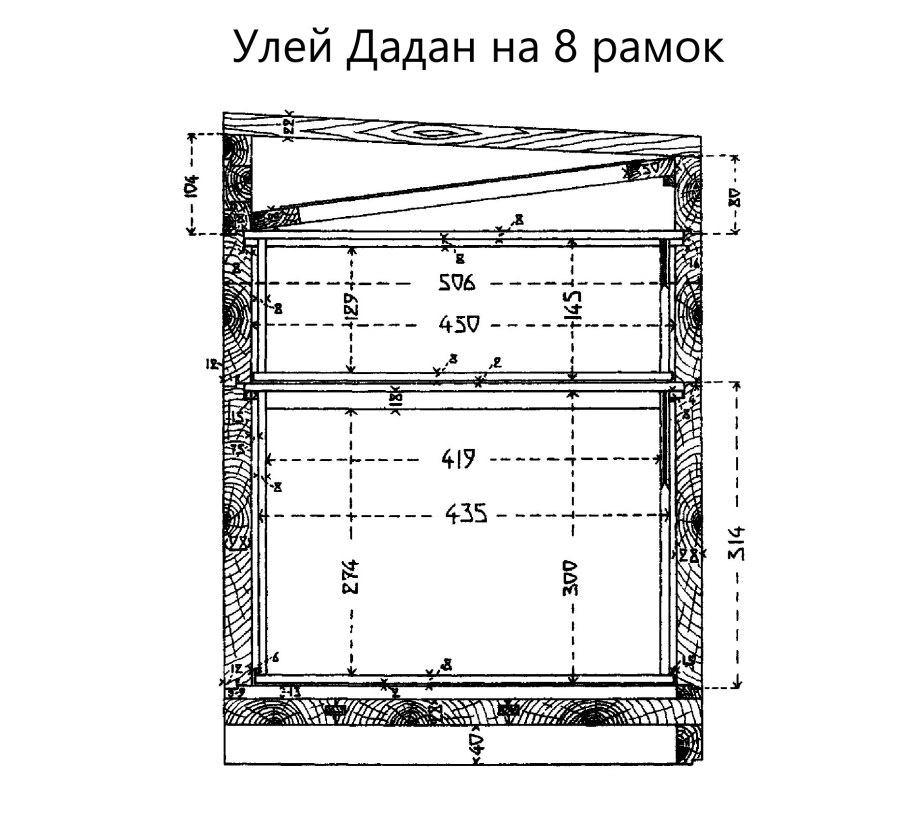 Улей Дадан ти рамочный своими руками: размеры, чертежи | Домик для пчел, Чертежи, Улей