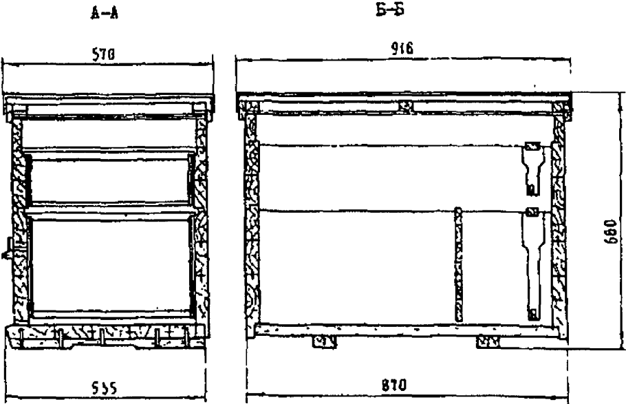 Улей лежак 24 рамочный чертёж