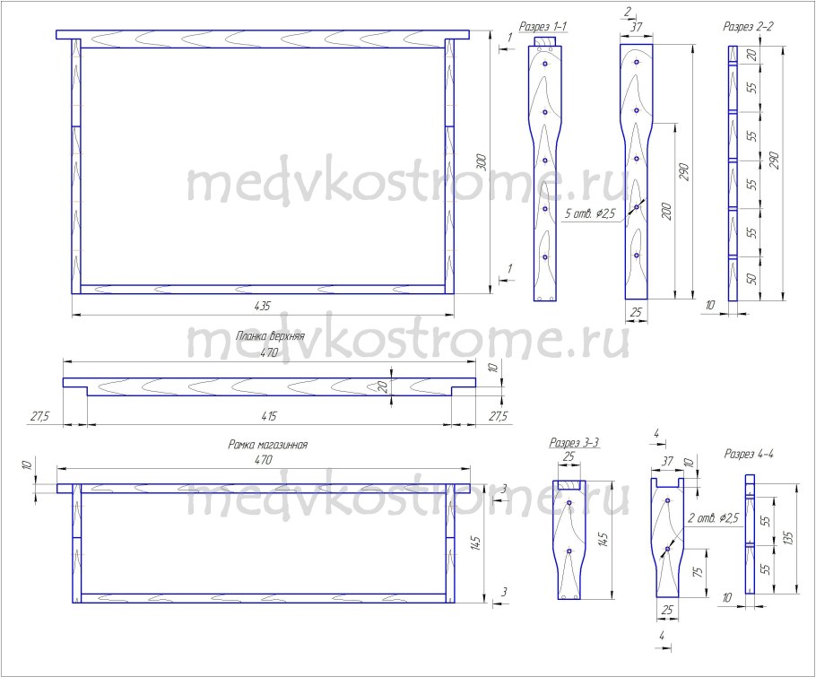 Улей 10 рамочный Дадан