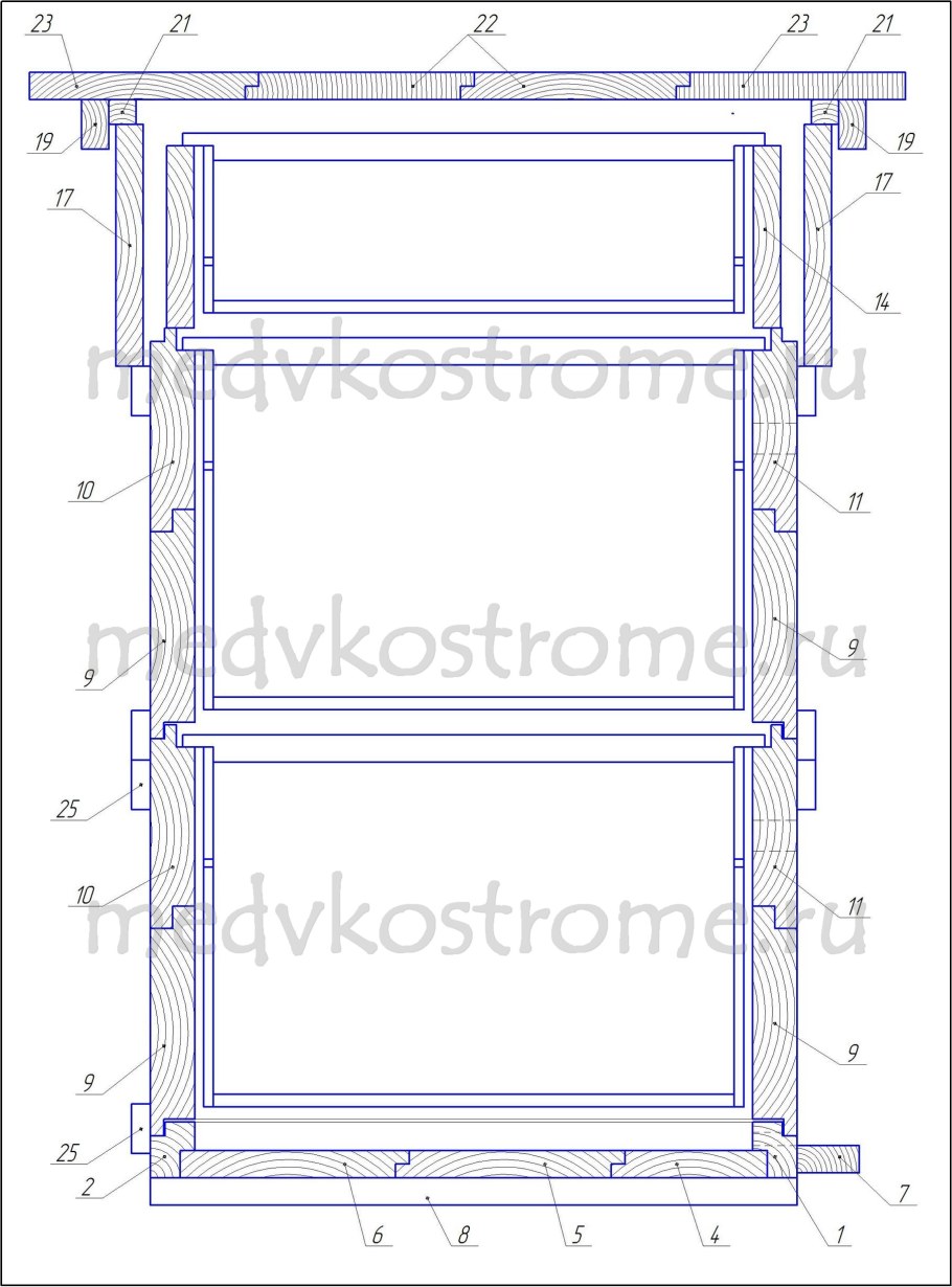 Чертежи ульев для пчел Дадан 12