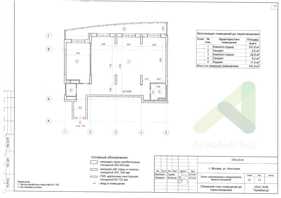 Проект перепланировки нежилого помещения образец