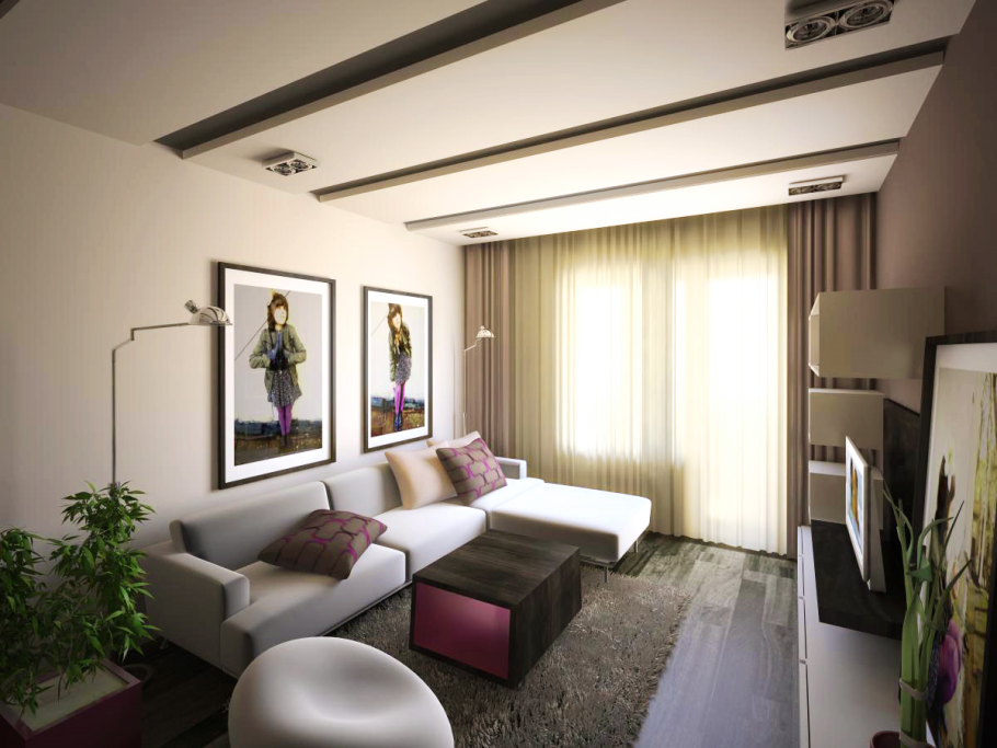 Планировка гостиной с балконом