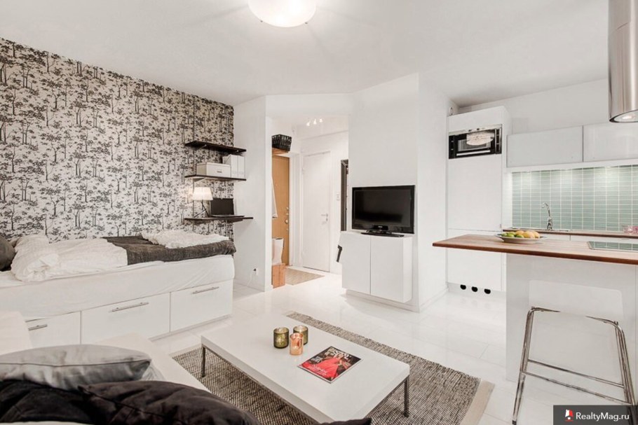 Интерьер квартиры студии 23 кв.м