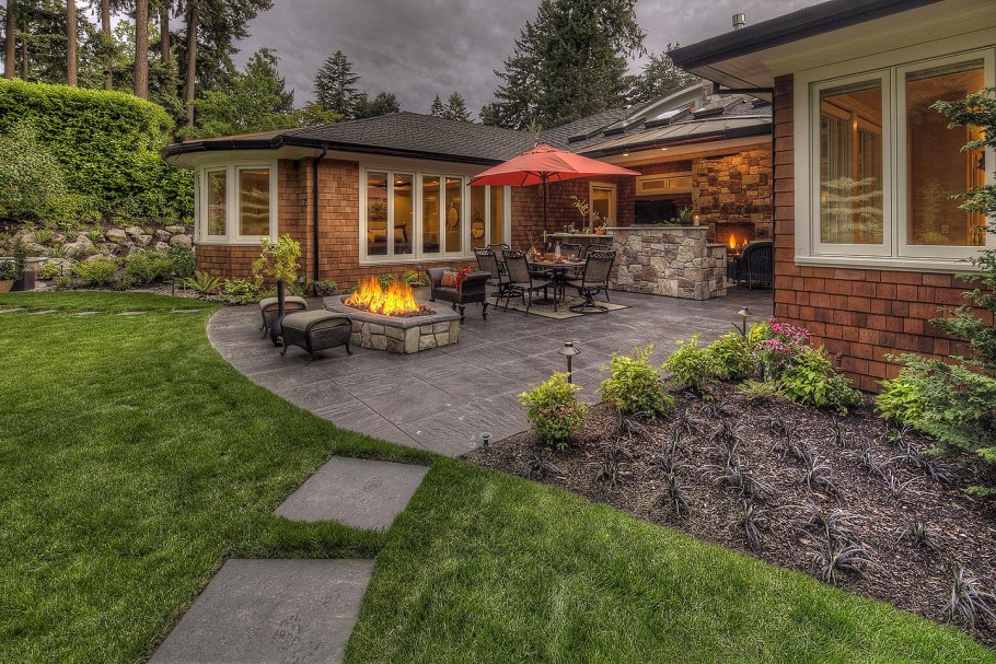 Ландшафтный дизайн двора в частном доме