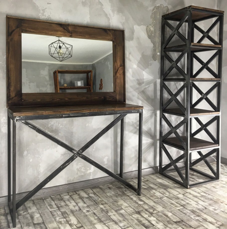 Консоль лофт дерево металл