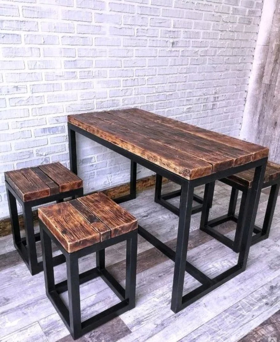 Металл лофт стол стуль