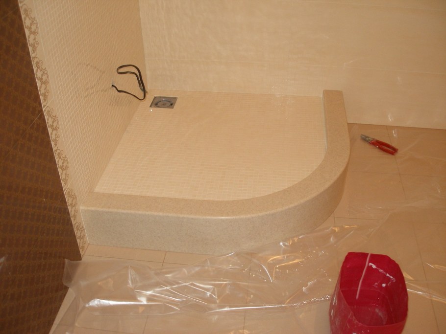 Отделка душевого поддона