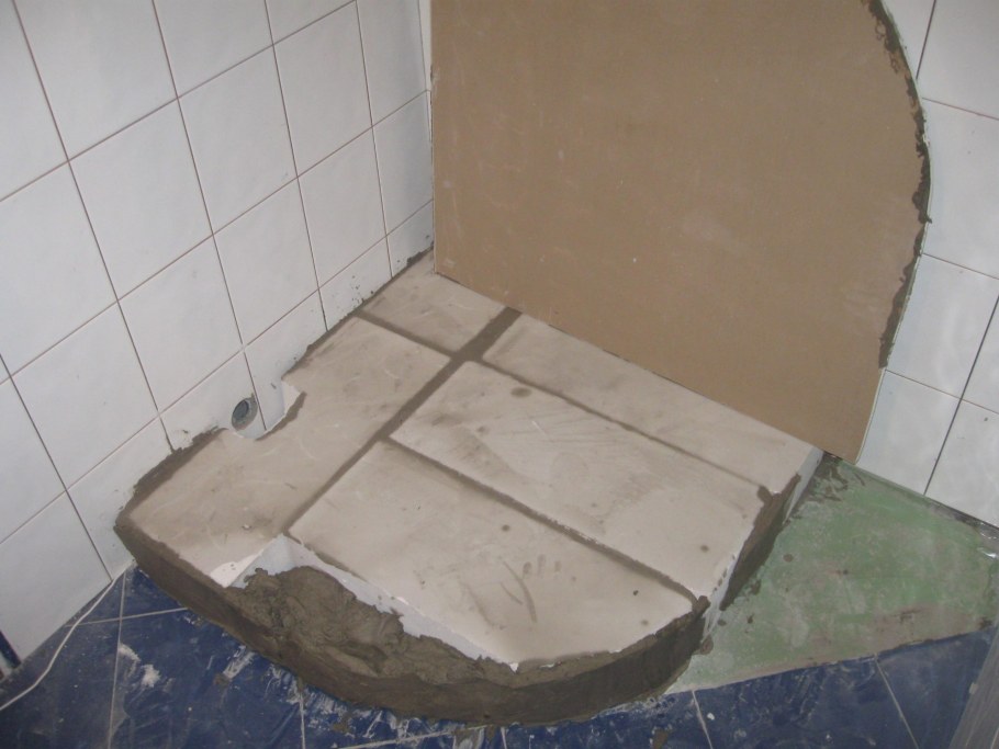 Поддон для душа из пеноблоков