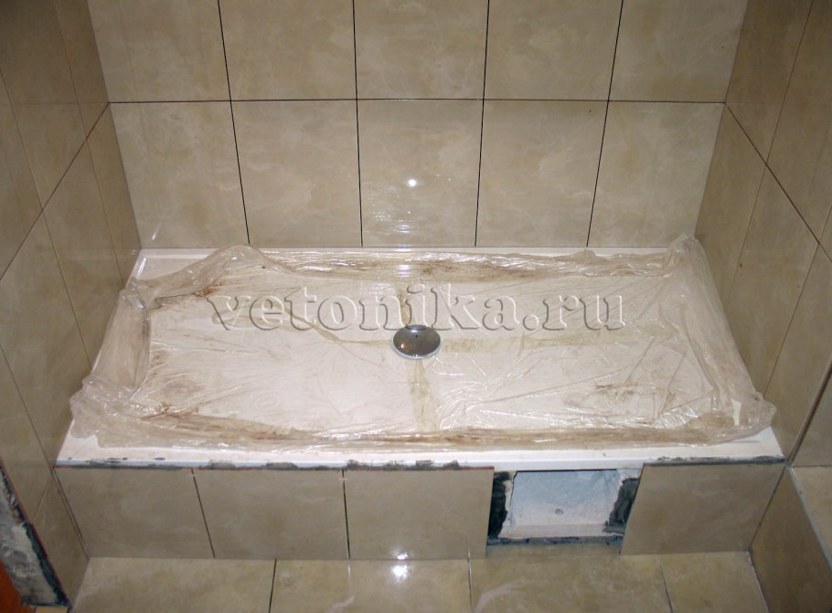 Монтаж душевого поддона