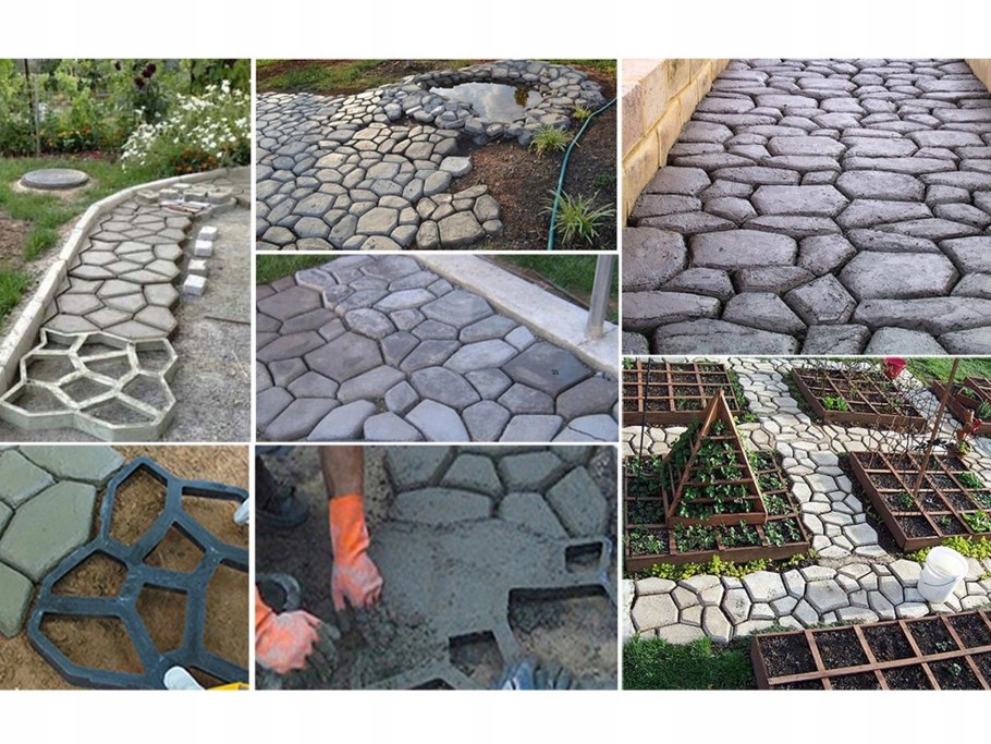 Дорожка из цемента в пакетах