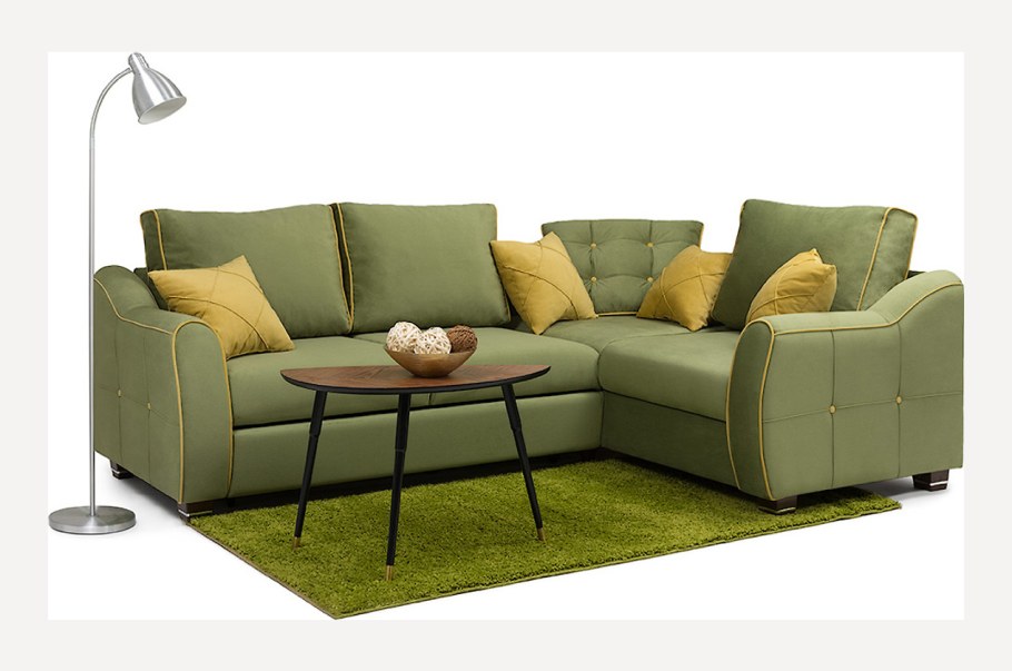 Угловой диван фисташкового цвета