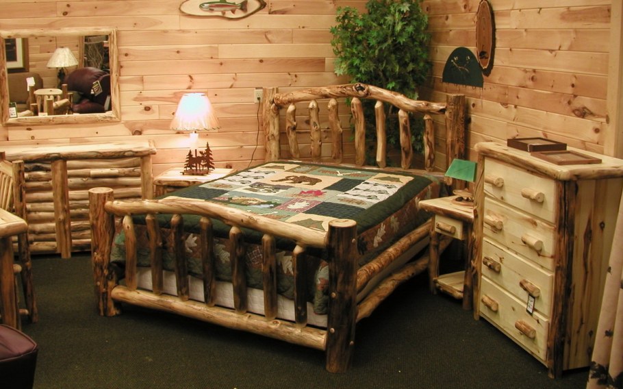 Спальня рустикальный стиль деревянная мебель