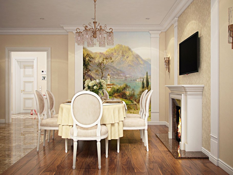 Фреска на кухню в классическом стиле