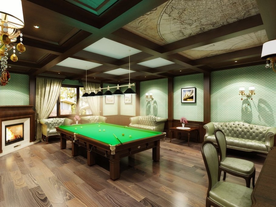 Бильярдная комната в загородном доме