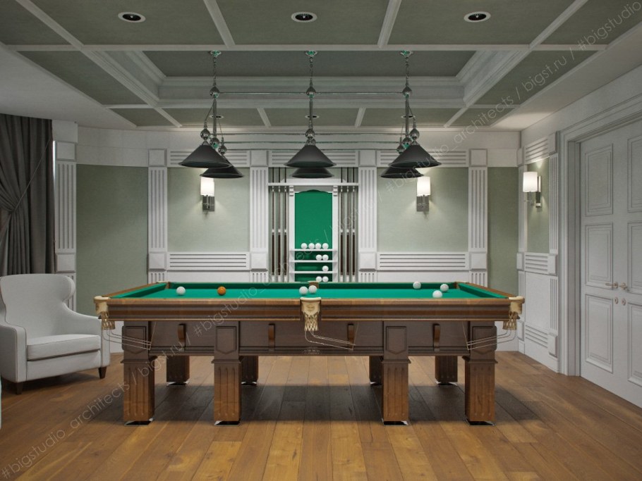 Бильярдная комната интерьер