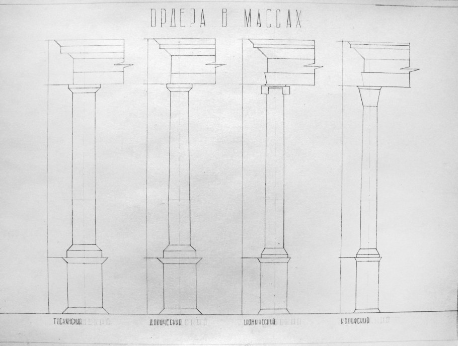Дорический ордер древней Греции колонны