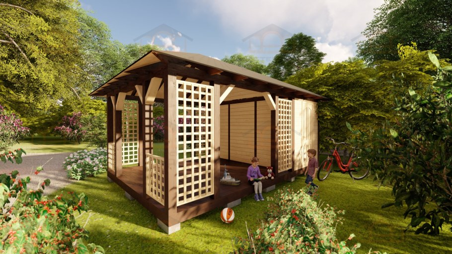 Хозблок с беседкой