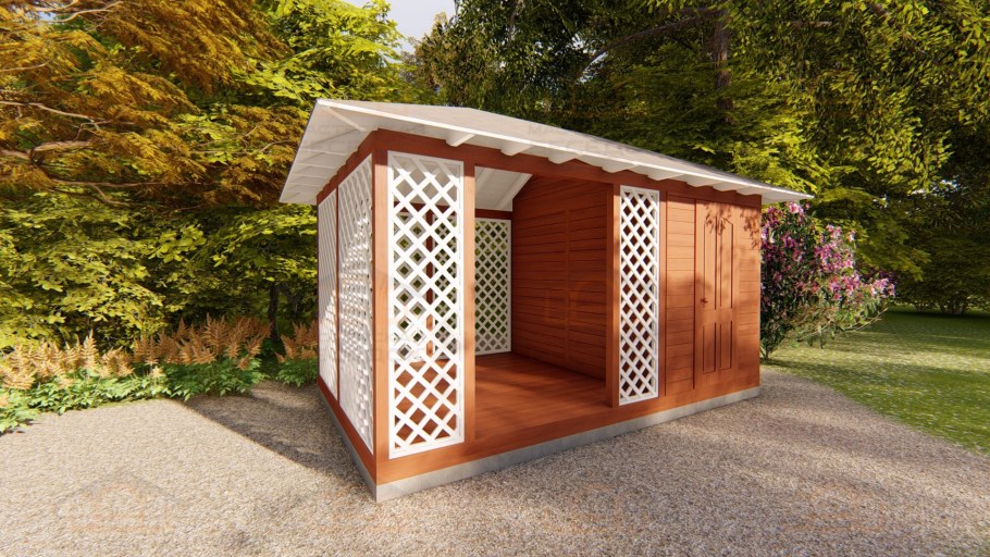 Беседка с хозблоком