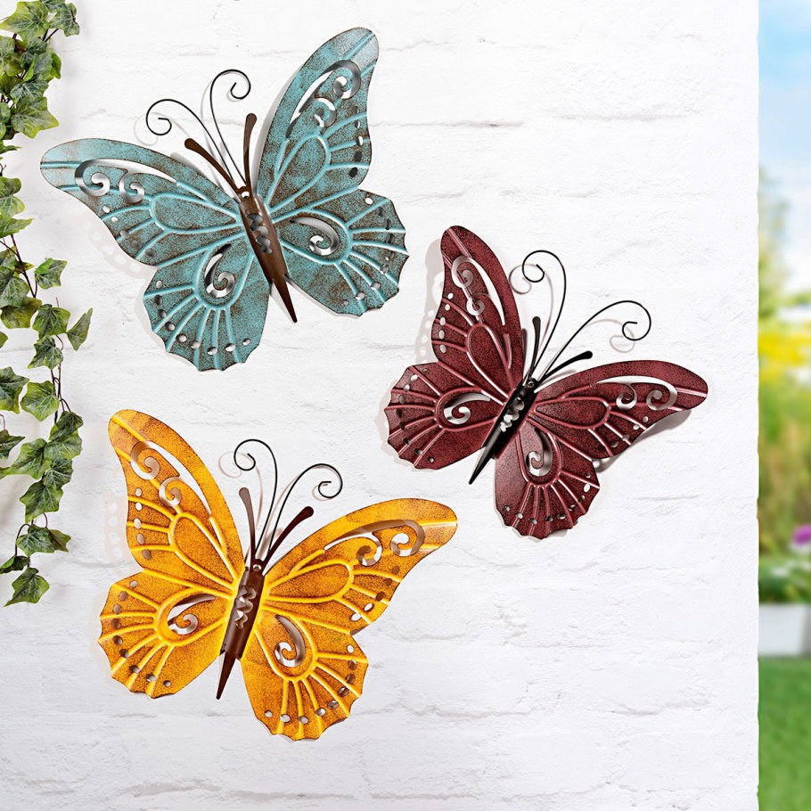Бабочки металлические на стену
