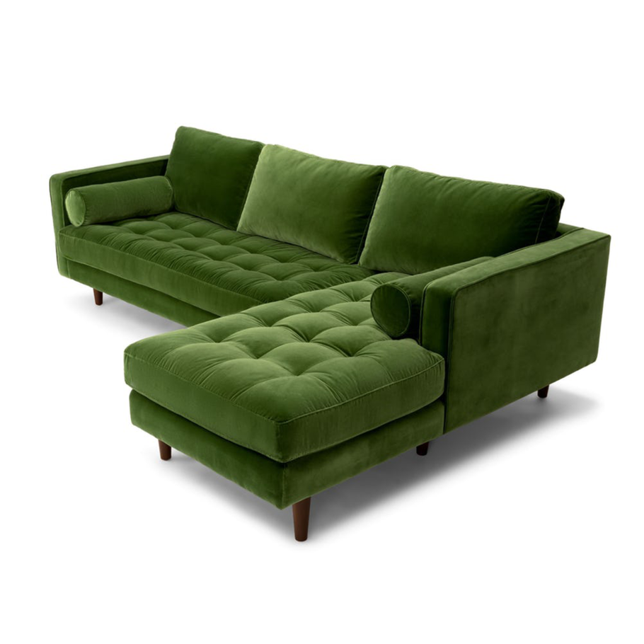 Диван вельветовый угловой