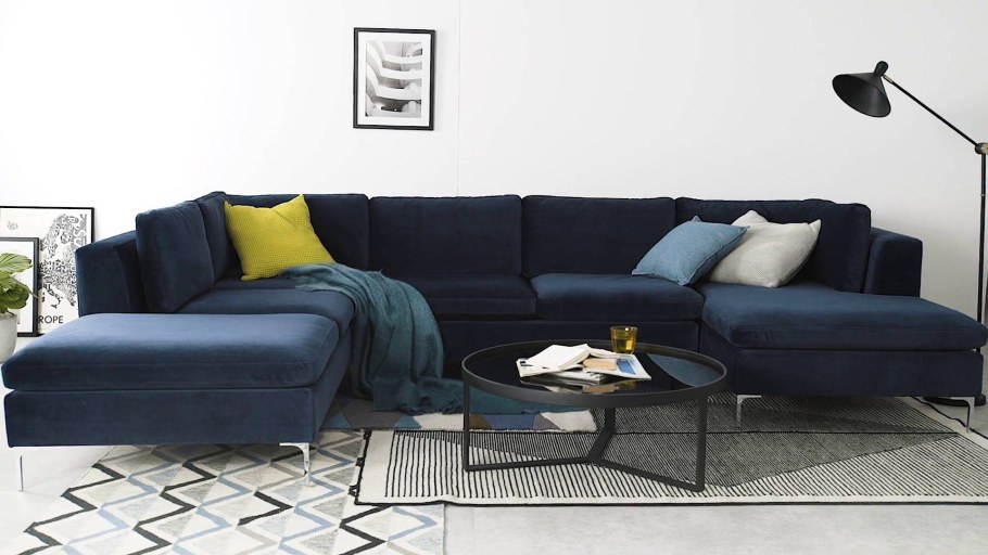 Диван лофт синий угловой
